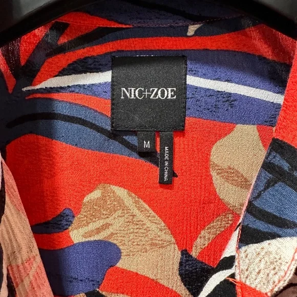 NIC+ZOE Red and Blue Patterned Top - Picture 2 of 3